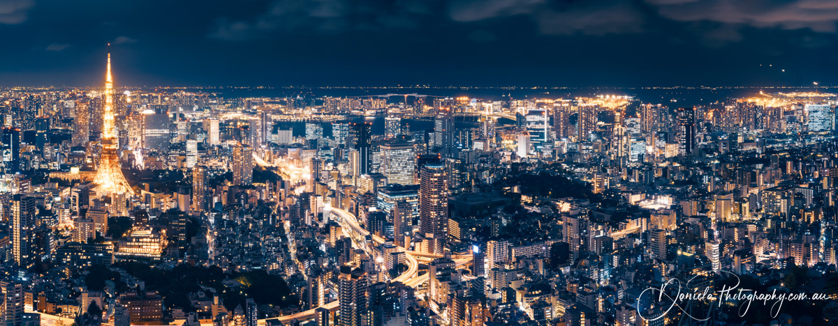 Panoramic View of Tokyo Metropolis at Night